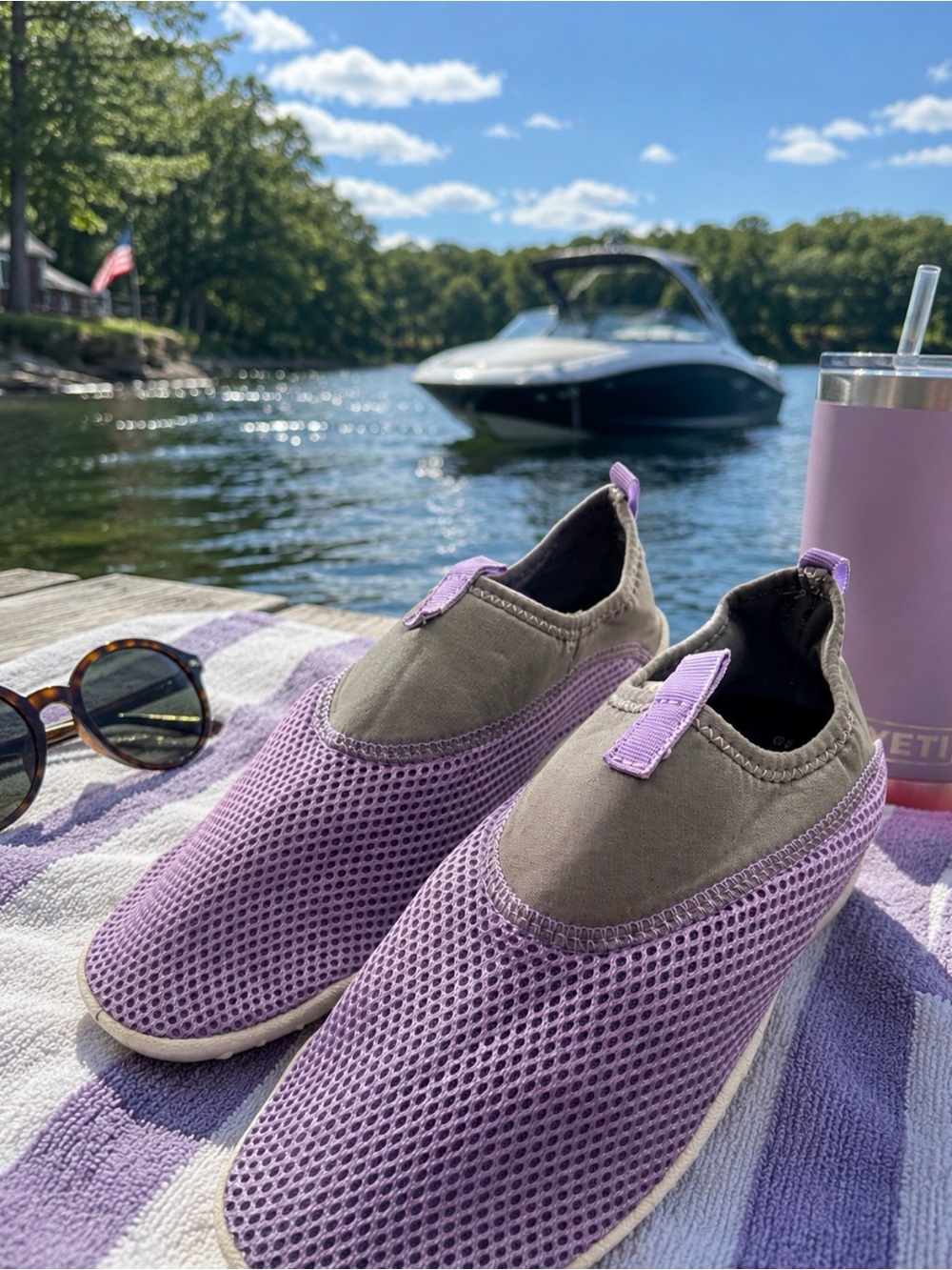 Casual Lavender Slip-On Mesh Sneakers
